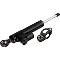 KIMISS Universal Motorcycle Steering Damper Estabilizador Alloy Aluminium Steering Damper Safety Steering Damper (Negro)